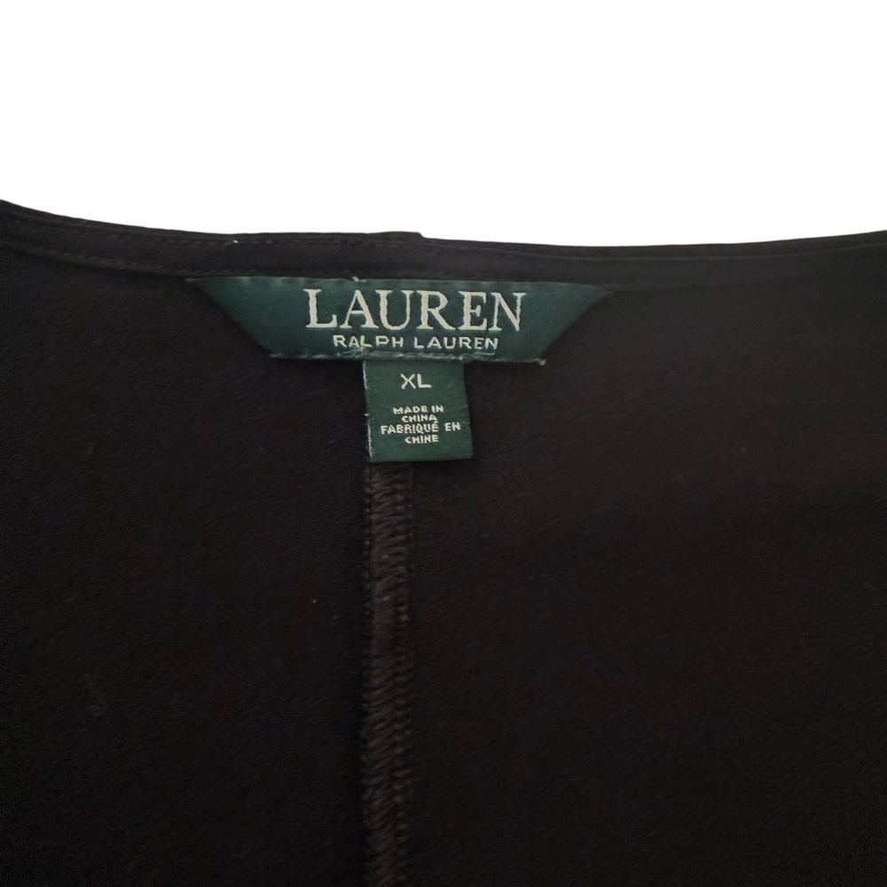 Lauren Ralph Lauren Black Tunic Top Minimalist Quite Luxury Flowy Relaxed Fit - Picture 4 of 4